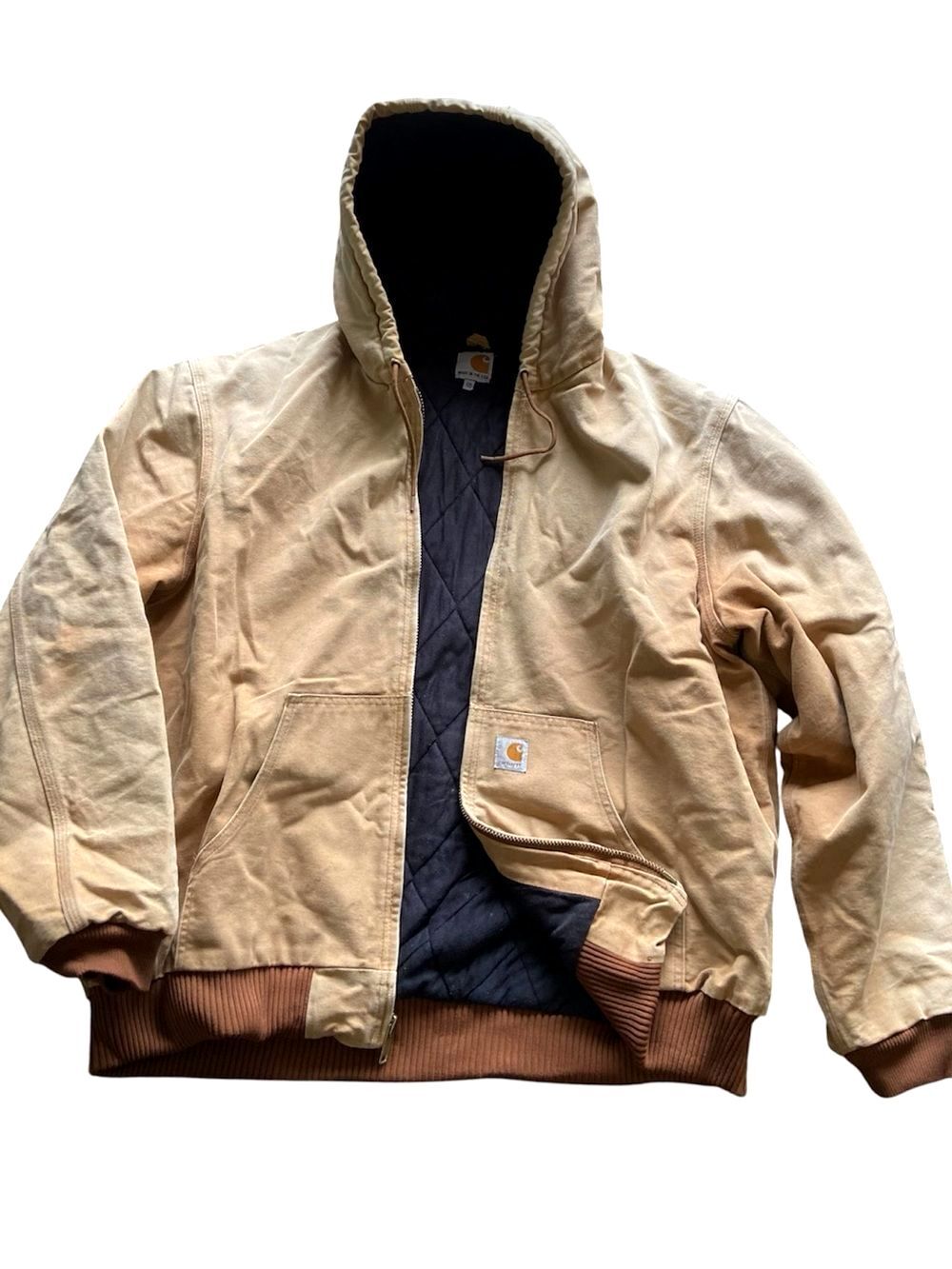 Vintage Carhartt J140 Duck Coat Hooded Jacket Brown USA Mens 2XLT